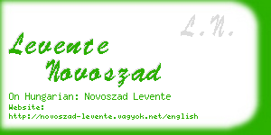 levente novoszad business card